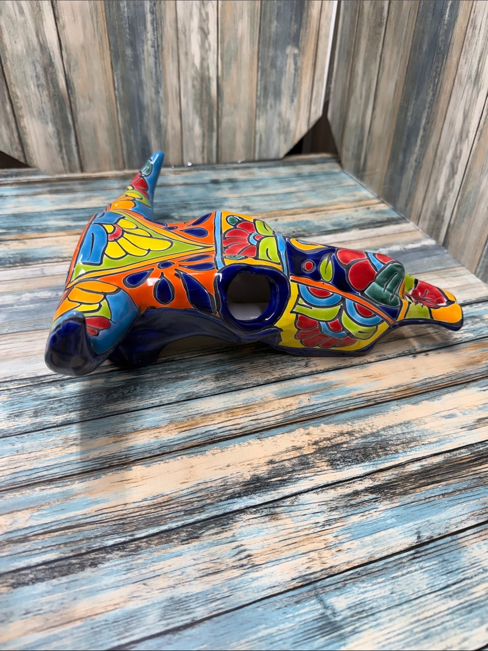 ⭐️Talavera pottery hand crafted cow head decoration. EUC. 12”x13”x4” - Picture 4 of 10
